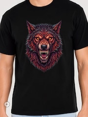 Brand Threads Black Werewolf Halloween T-Shirt - Image 2 of 3