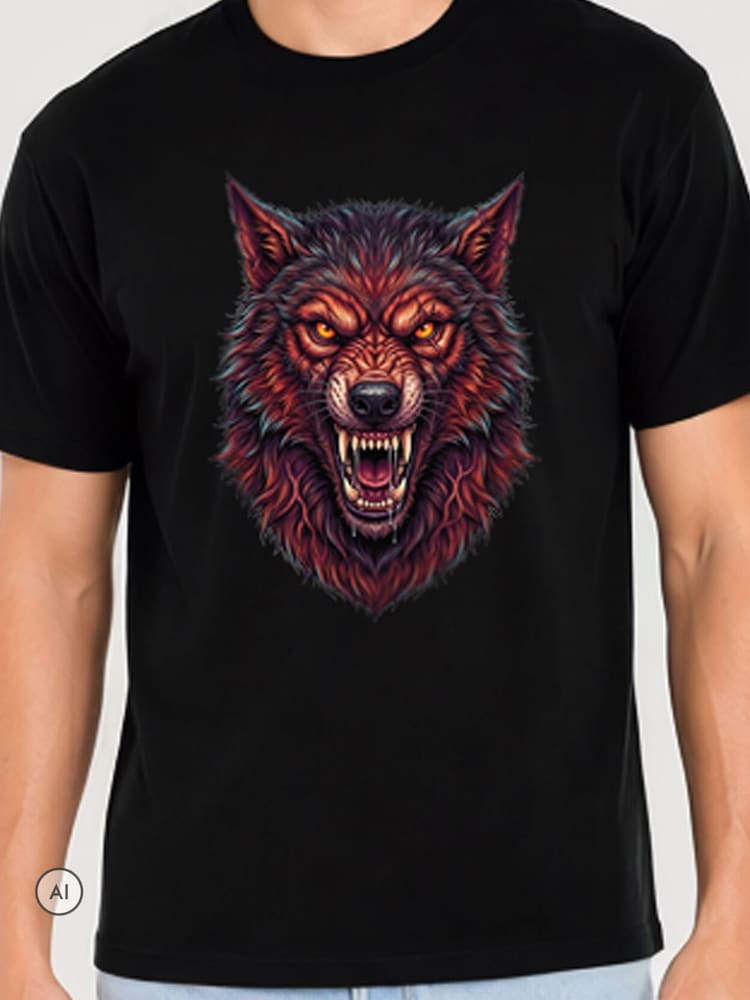 Brand Threads Black Werewolf Halloween T-Shirt - Image 2 of 3 Brand Threads Black Werewolf Halloween T-Shirt - Image 2 of 3