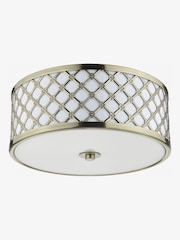 Dar Lighting Brass Civic 2 Light Flush Fitting Ceiling Light - Image 2 of 4