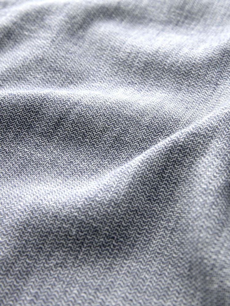 Chambray Blue Textured Linen Blend Trousers - Image 7 of 7