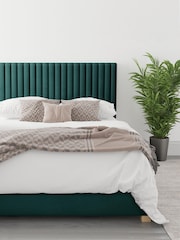 Aspire Furniture Emerald Green Upholstered End Lift Ottoman Storage Bed - Image 1 of 2