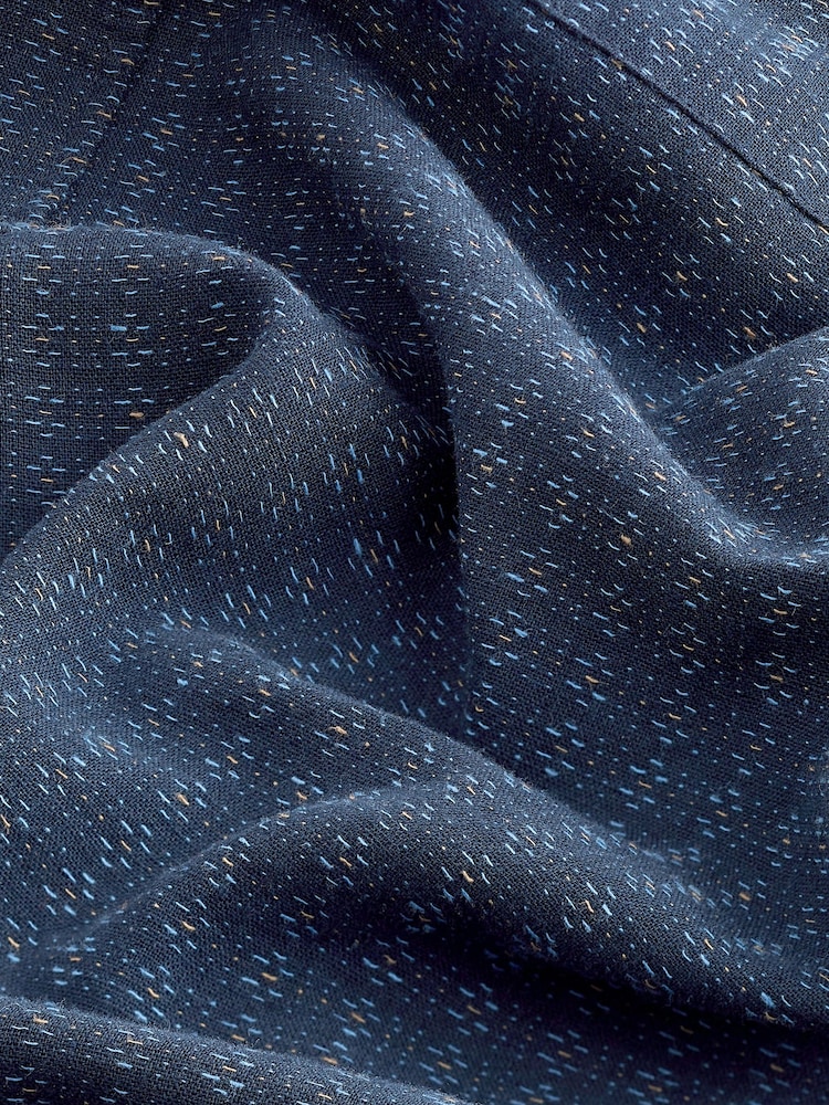 Navy Blue Textured Short Sleeve Shirt - Image 8 of 8 Navy Blue Textured Short Sleeve Shirt - Image 8 of 8