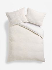 Cream Plush Faux Fur Duvet Cover And Pillowcase Set - Image 4 of 4