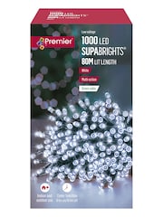 Premier Decorations Ltd White Brite 1000 LED Super Bright Timer Christmas Line Lights 80M - Image 2 of 4