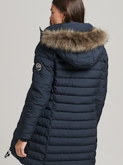 Marineblau - Superdry Super Fuji Wattierter Mantel - Bild 2 von 7