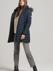 Marineblau - Superdry Super Fuji Wattierter Mantel - Bild 3 von 7