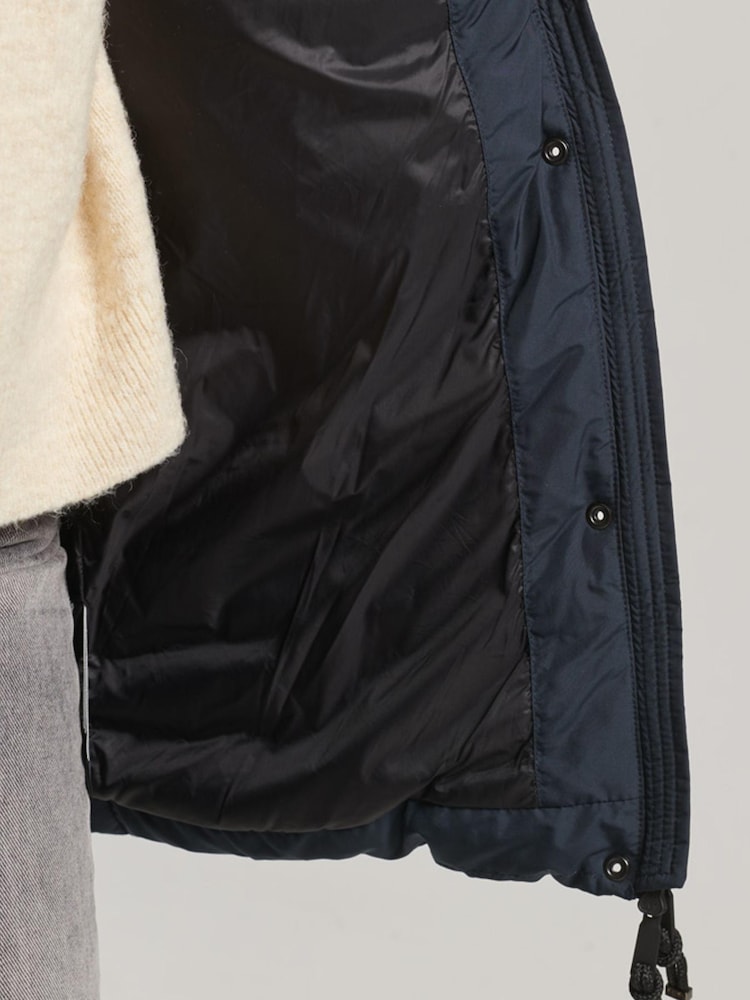 Marineblau - Superdry Super Fuji Wattierter Mantel - Bild 7 von 7