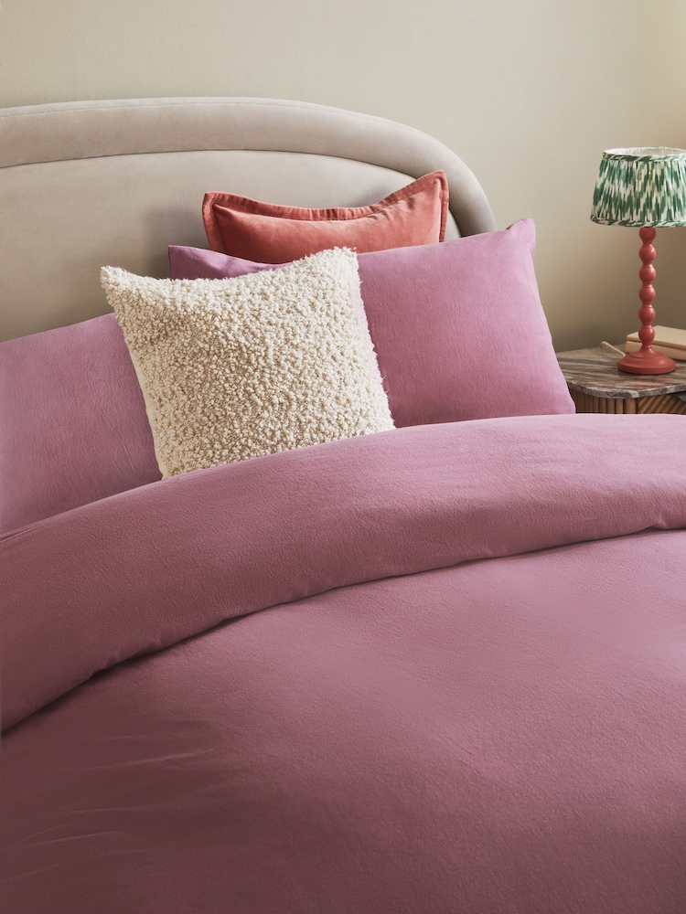 Purple Brushed Supersoft 100% Cotton Duvet Cover And Pillowcase Set - Image 2 of 4 Purple Brushed Supersoft 100% Cotton Duvet Cover And Pillowcase Set - Image 2 of 4