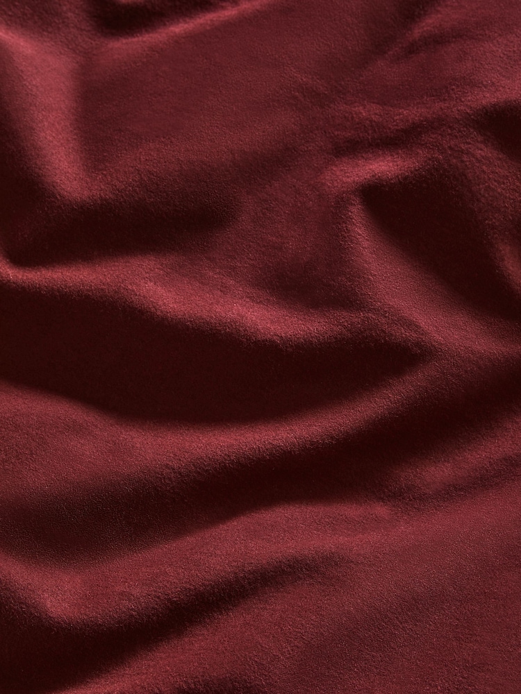 Burgundy Red Brushed Supersoft 100% Cotton Duvet Cover And Pillowcase Set - Image 3 of 4