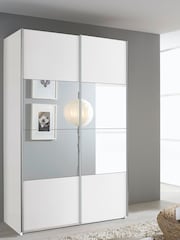 Rauch Grey Cameron Wood and Centre Mirror Semi 1.3m Sliding Fitted Wardrobe - Image 1 of 2