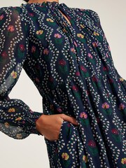 Joules Helena Navy Floral Printed Dress - Image 6 of 8