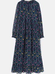Joules Helena Navy Floral Printed Dress - Image 8 of 8