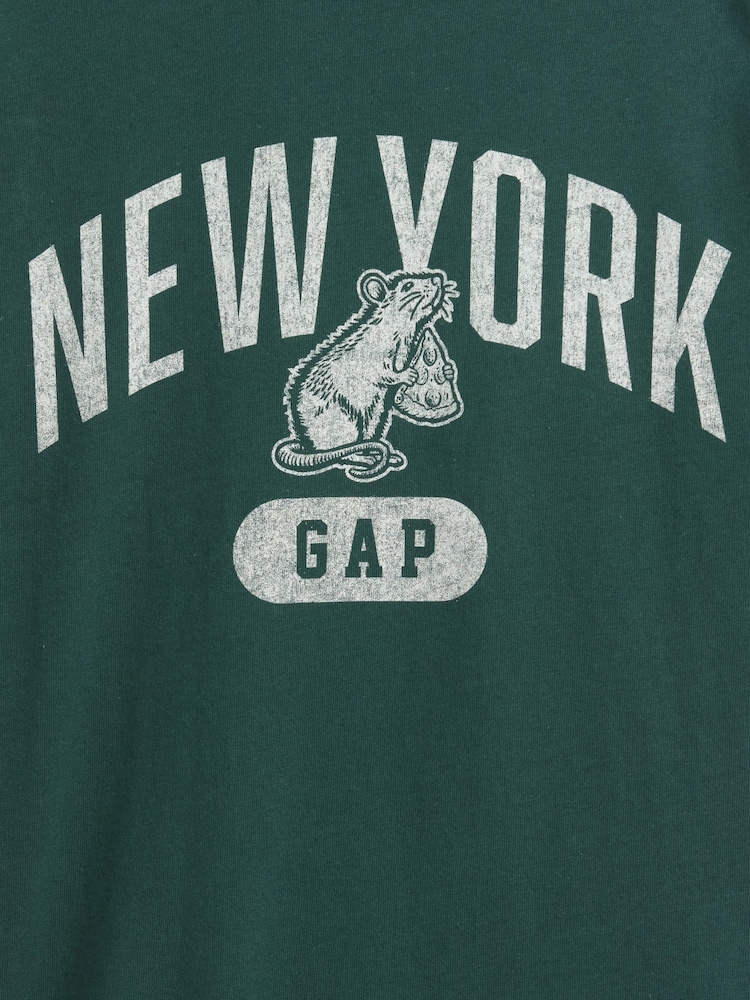 Gap Green Relaxed New York Graphic Ringer T-Shirt (4-13yrs) - Image 3 of 3 Gap Green Relaxed New York Graphic Ringer T-Shirt (4-13yrs) - Image 3 of 3