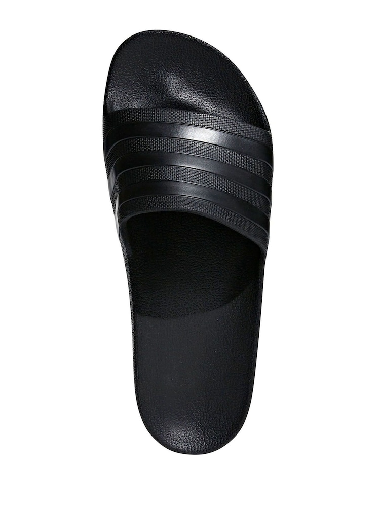 adidas Black Sportswear Adilette Aqua Slides - Image 7 of 9