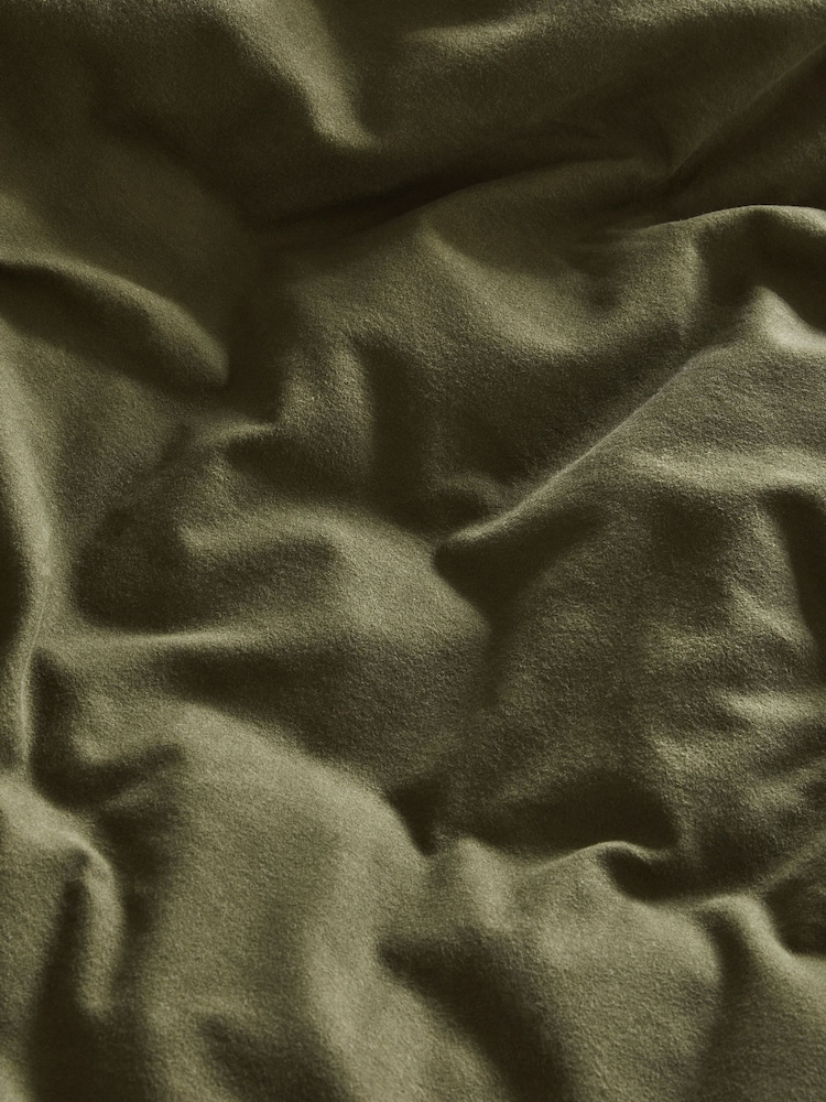 Dark Green Brushed Supersoft 100% Cotton Duvet Cover And Pillowcase Set - Image 5 of 5 Dark Green Brushed Supersoft 100% Cotton Duvet Cover And Pillowcase Set - Image 5 of 5