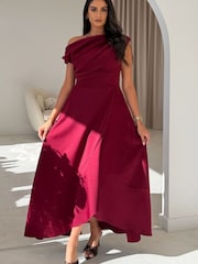Girl In Mind Red Florie Frill Wrap Maxi Dress - Image 1 of 5
