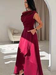 Girl In Mind Red Florie Frill Wrap Maxi Dress - Image 4 of 5