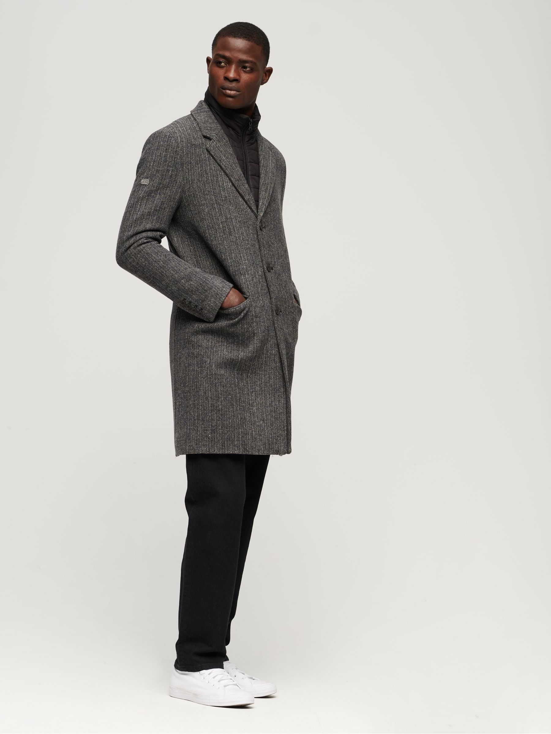 Superdry herringbone coat best sale