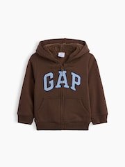Sudadera con capucha, cremallera, forro de sherpa y logotipo de Gap (6 meses-5 años) - Imagen 1 de 3