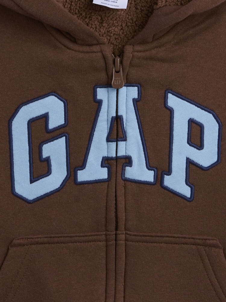 Sudadera con capucha, cremallera, forro de sherpa y logotipo de Gap (6 meses-5 años) - Imagen 3 de 3