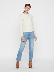 Vero Moda Cream Dove Tall Round Neck Soft Touch Cosy Knitted Jumper - Image 2 of 4