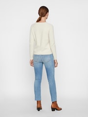 Vero Moda Cream Dove Tall Round Neck Soft Touch Cosy Knitted Jumper - Image 3 of 4