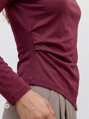 Röd - Vero Moda Långärmad Topp Med Åtsittande Midja Och Båthals - Bild 3 av 5