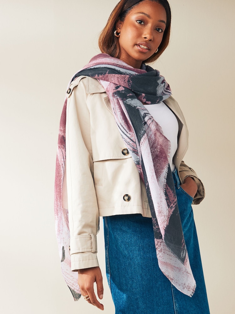 Pink Sparkle Swirl Lightweight Scarf - Image 1 of 7 Pink Sparkle Swirl Lightweight Scarf - Image 1 of 7