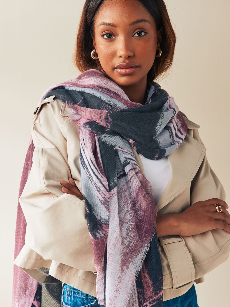 Pink Sparkle Swirl Lightweight Scarf - Image 2 of 7 Pink Sparkle Swirl Lightweight Scarf - Image 2 of 7