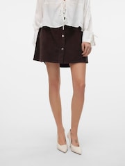 VERO MODA Brown High Waisted Corduroy Button Through Mini Skirt - Image 3 of 5