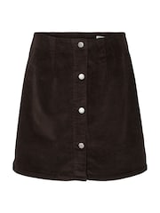 VERO MODA Brown High Waisted Corduroy Button Through Mini Skirt - Image 4 of 5