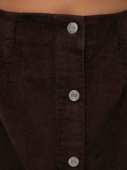 VERO MODA Brown High Waisted Corduroy Button Through Mini Skirt - Image 5 of 5
