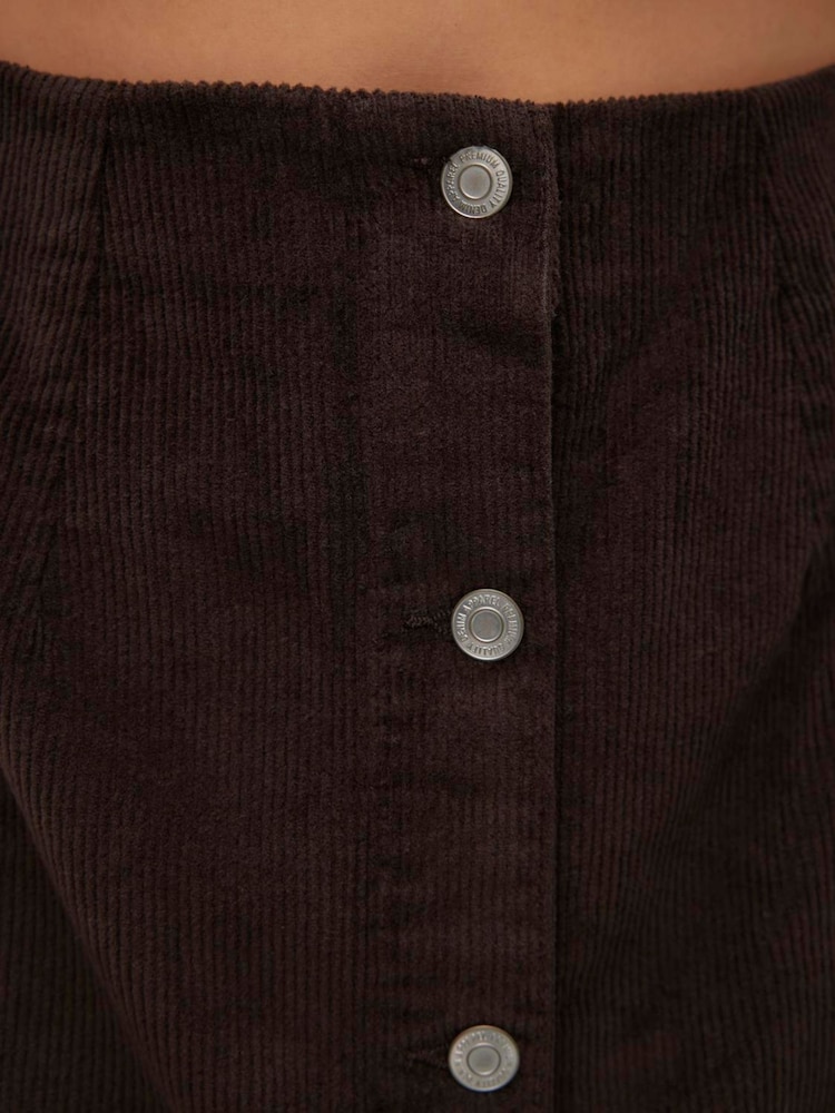 VERO MODA Brown High Waisted Corduroy Button Through Mini Skirt - Image 5 of 5