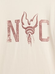 Gap Cream Relaxed New York Graphic Ringer T-Shirt (4-13yrs) - Image 3 of 3