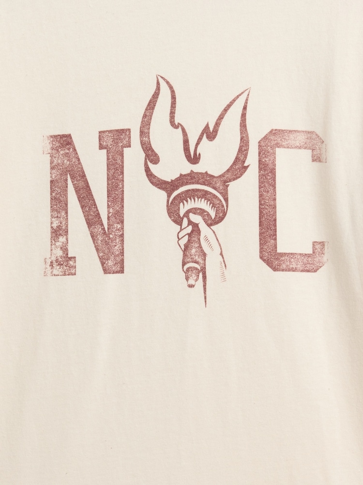 Gap Cream Relaxed New York Graphic Ringer T-Shirt (4-13yrs) - Image 3 of 3 Gap Cream Relaxed New York Graphic Ringer T-Shirt (4-13yrs) - Image 3 of 3