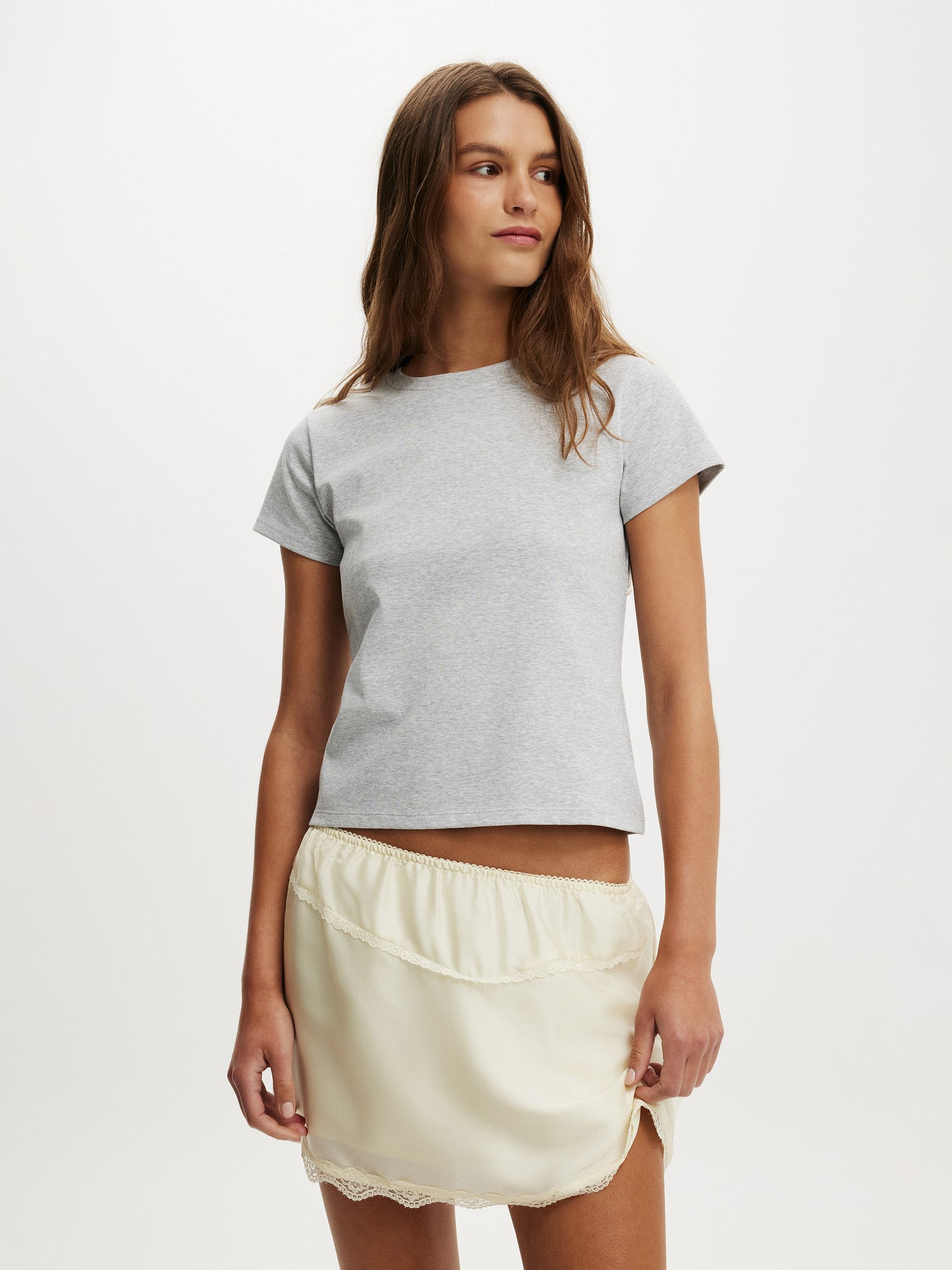 Buy Cotton On Cream Estelle Satin Lace Slip Mini Skirt from Next USA