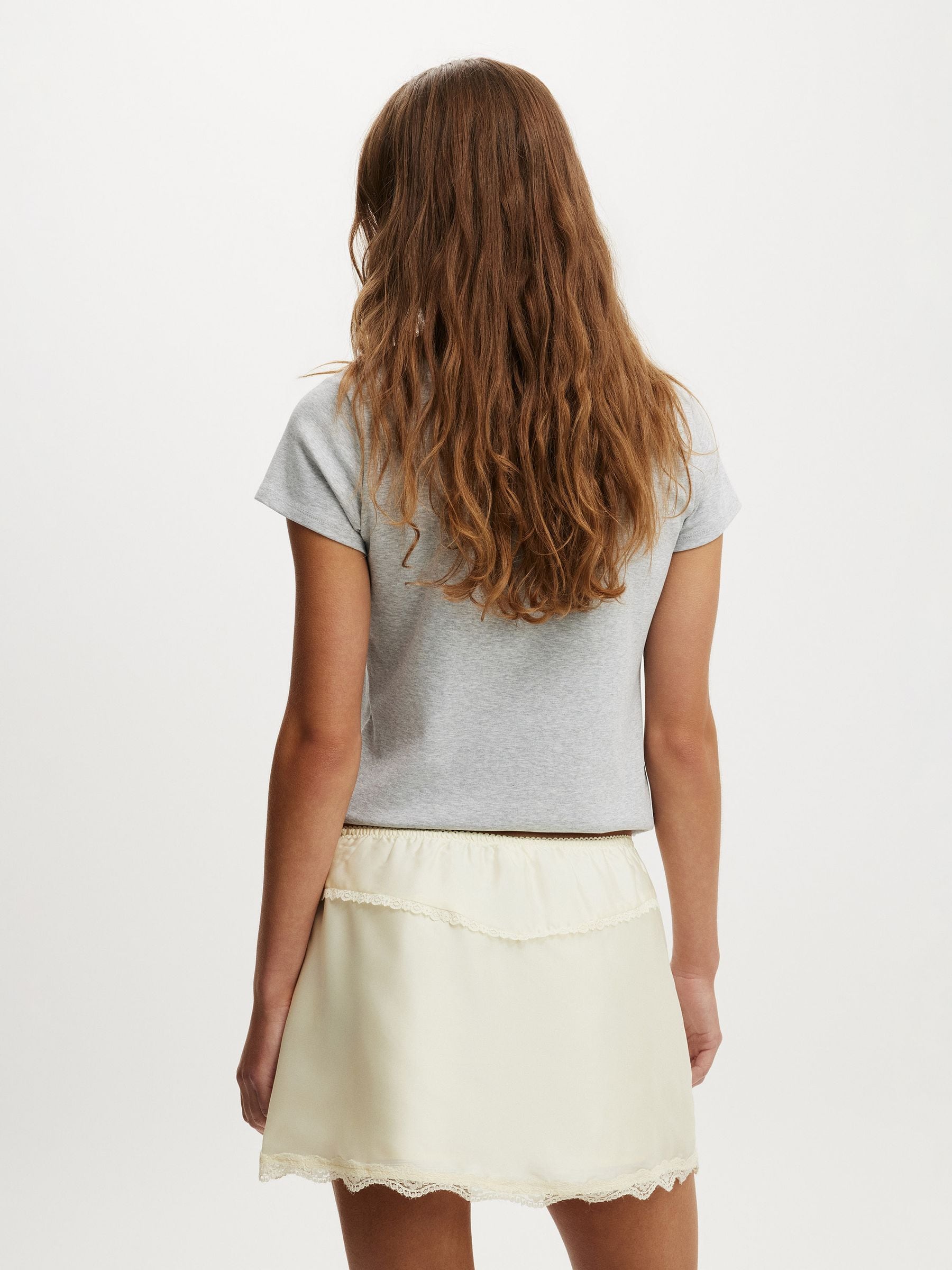 Buy Cotton On Cream Estelle Satin Lace Slip Mini Skirt from Next USA