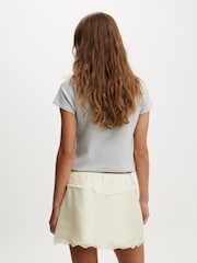 Cotton On Cream Estelle Satin Lace Slip Mini Skirt - Image 3 of 5