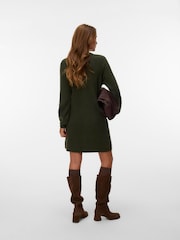 সবুজ - VERO MODA V-Neck Button Through Knitted Dress - 5এর মধ্যে 2 ছবি