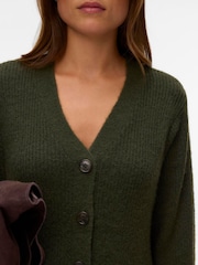 সবুজ - VERO MODA V-Neck Button Through Knitted Dress - 5এর মধ্যে 4 ছবি