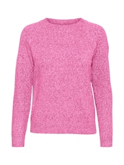 Vero Moda Light Pink Tall Round Neck Soft Touch Cosy Knitted Jumper - Image 1 of 1