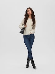 奶油 - VERO MODA 针织纽扣羊毛衫 - 5的图像3｝