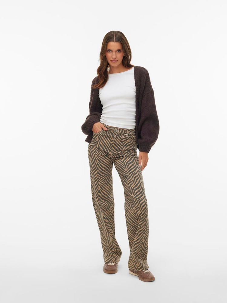 VERO MODA Brown Long Sleeve Open Cardigan - Image 1 of 4 VERO MODA Brown Long Sleeve Open Cardigan - Image 1 of 4