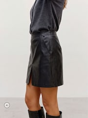 VERO MODA Black High Waisted Faux Leather Pencil Skirt - Image 4 of 5