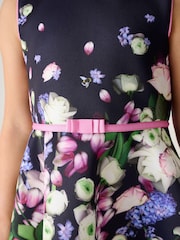 Baker By Ted Baker Neoprenkleid mit Blumenmuster, Marineblau - Bild 4 von 8