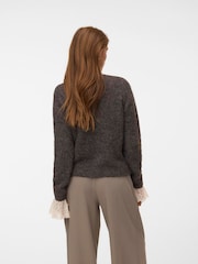 VERO MODA Brown Knitted Button Down Cardigan - Image 3 of 5
