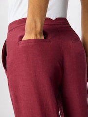 Whistles Red Full Length Pintuck Trousers - Image 3 of 5