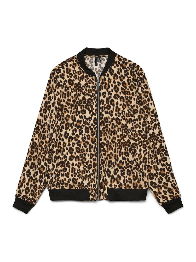Braun mit Leopardenmuster - Vero Moda Leichte Bomberjacke - Bild 5 von 5