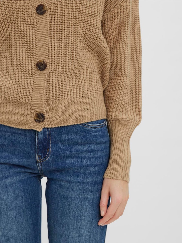 VERO MODA Beige Button Down Knitted Cardigan - Image 3 of 3 VERO MODA Beige Button Down Knitted Cardigan - Image 3 of 3