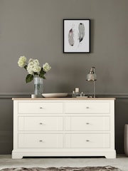 Chalk White Hampton Painted Oak Collection 6 Drawer Chest of Drawers - Image 1 of 9